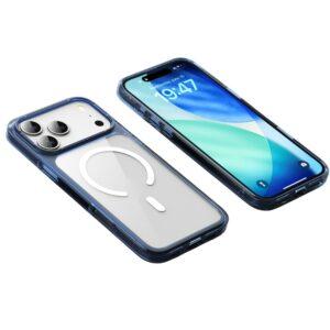 iPhone 17 Pro Max MagSafe TPU + PC Clear Phone Back Cover - Transparent Blue