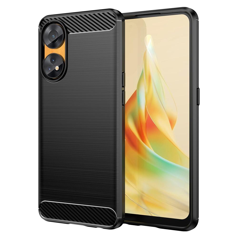 Oppo Reno8 T 4G Brushed Carbon Fiber Texture Cover - Black