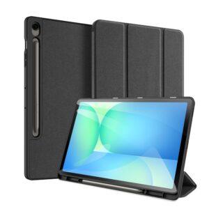 Samsung Galaxy Tab S10 FE+ DUX DUCIS Domo Series Tri-fold Stand PU Leather Cover - Black