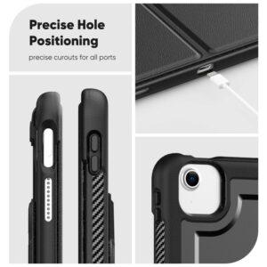 iPad Air 13 / iPad Pro 12.9 Tablet Detachable PC+TPU PU Leather Flip Cover – Black