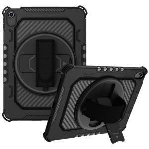 iPad Air 11 /PRO 11 Kickstand PC + TPU Shockproof Cover With Hand Strap - Black
