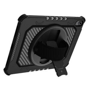 iPad Air 11 /PRO 11 Kickstand PC + TPU Shockproof Cover With Hand Strap – Black