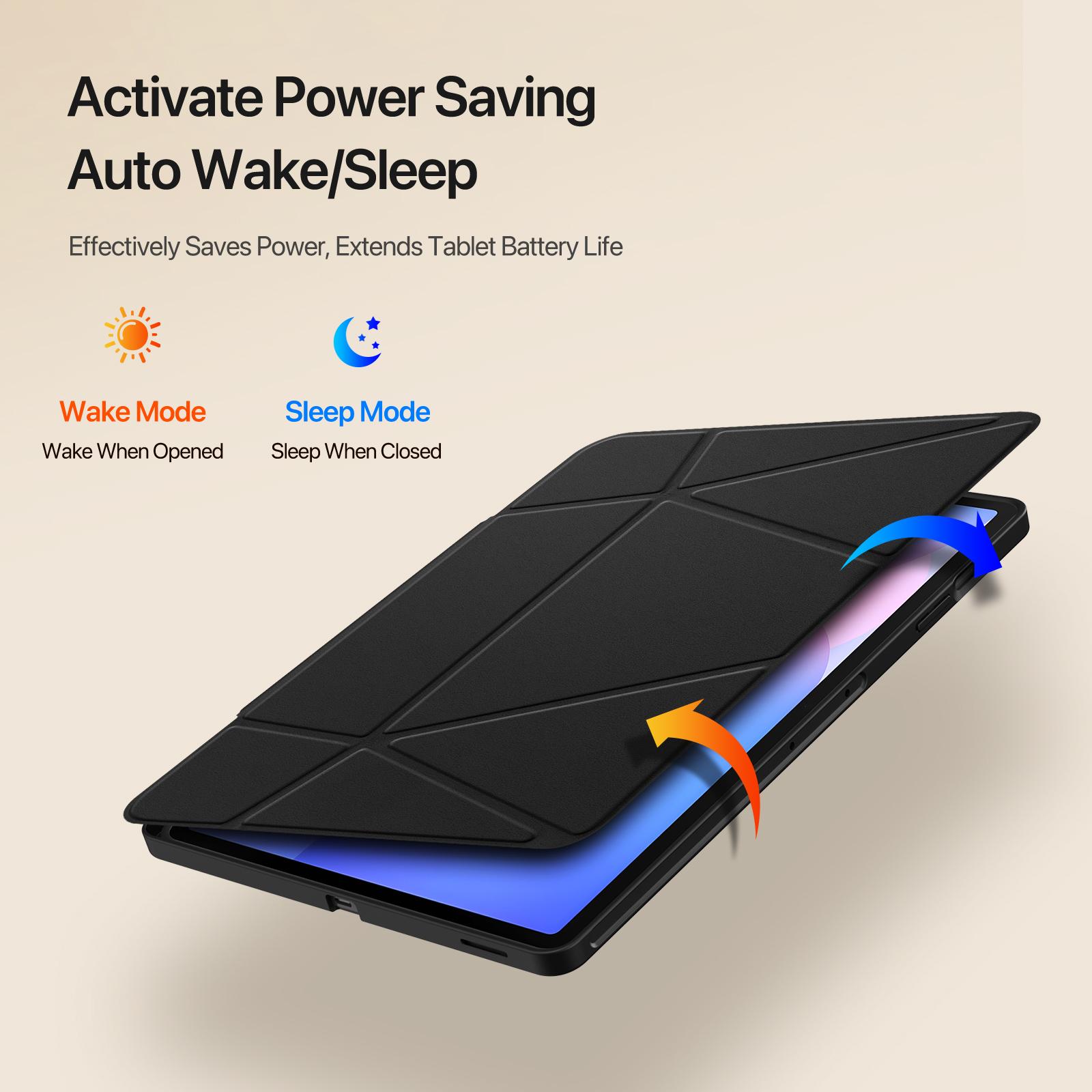 Samsung Galaxy Tab S10 FE+ DUX DUCIS Vers Series Multi-function Stand Leather Cover - Black - Image 3