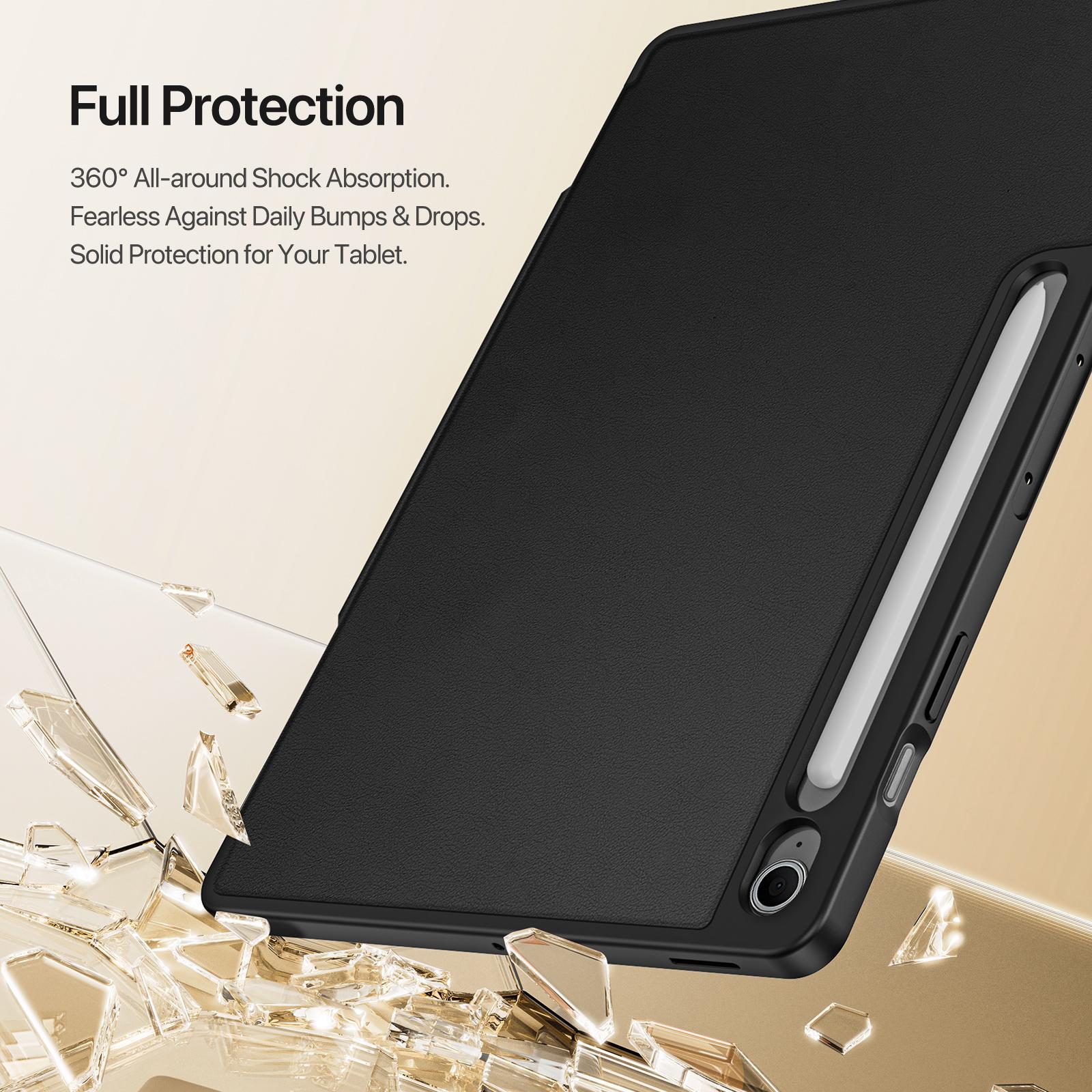 Samsung Galaxy Tab S10 FE+ DUX DUCIS Vers Series Multi-function Stand Leather Cover - Black - Image 9
