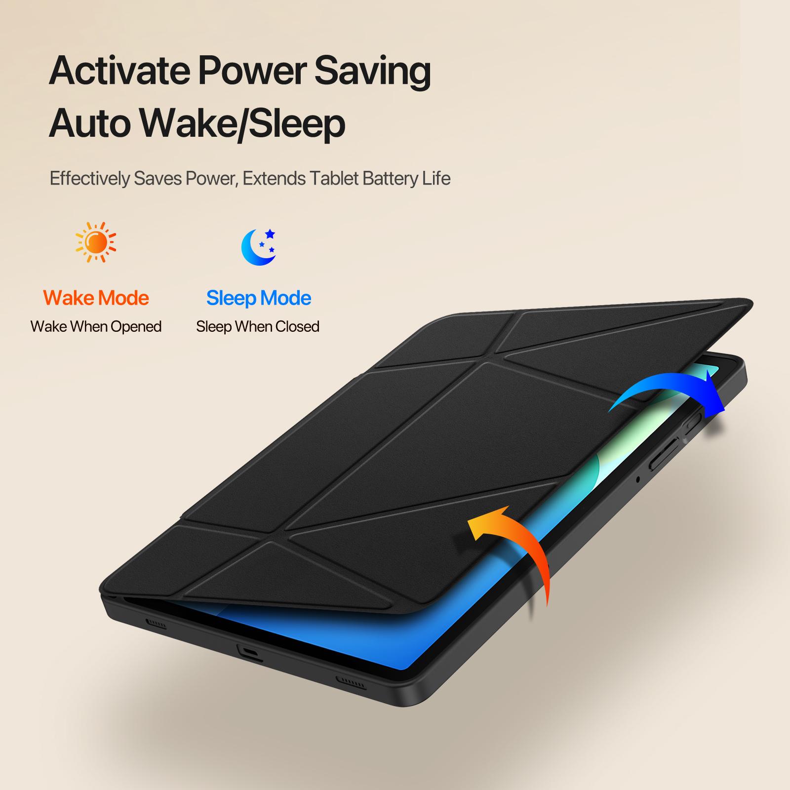 Samsung Galaxy Tab S10 FE/S9 FE/S9/S10 Lite DUX DUCIS Vers Series Stand Leather Cover - Black - Image 3