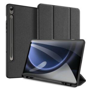 Samsung Tab S10 Lite/S10 FE/Tab S9 FE DUX DUCIS Domo Series Tri-Fold Stand Leather Cover - Black