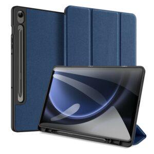 Samsung Tab S10 Lite/S10 FE/Tab S9 FE DUX DUCIS Domo Series Tri-Fold Stand Leather Cover - Blue