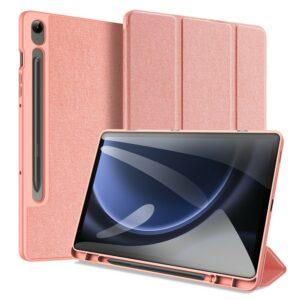 Samsung Tab S10 Lite/S10 FE/Tab S9 FE DUX DUCIS Domo Series Tri-Fold Stand Leather Cover - Pink