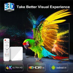 H96Max 2/16GB Android 14.0 TV Box 4K UK Plug – White