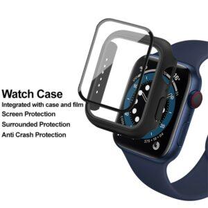 IMAK Apple Watch SE 40mm Anti-Scratch Watch Cover with HD Tempered Glass – Black