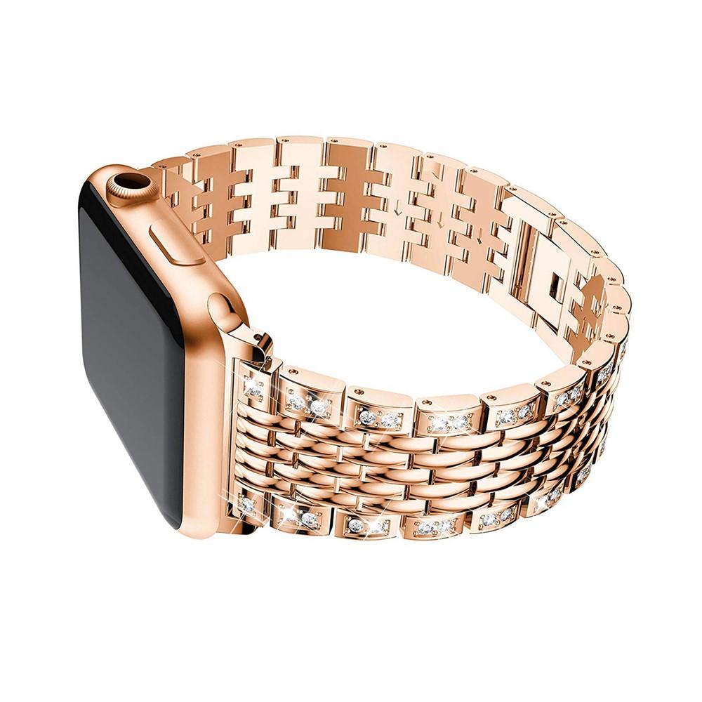 Rhinestone Metal Smart Strap for Apple Watch 42mm /41mm / 40mm /38mm - Rose Gold - Image 4
