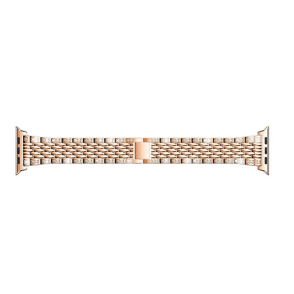 Rhinestone Metal Smart Strap for Apple Watch 42mm /41mm / 40mm /38mm - Rose Gold - Image 5
