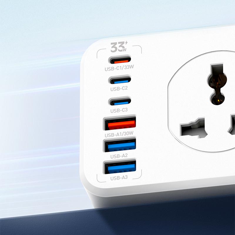 LDNIO SC10610C Extension Strip with 10 Outlet 3-PD 3-USB Charging Ports 2 Meters UK Plug - Image 2