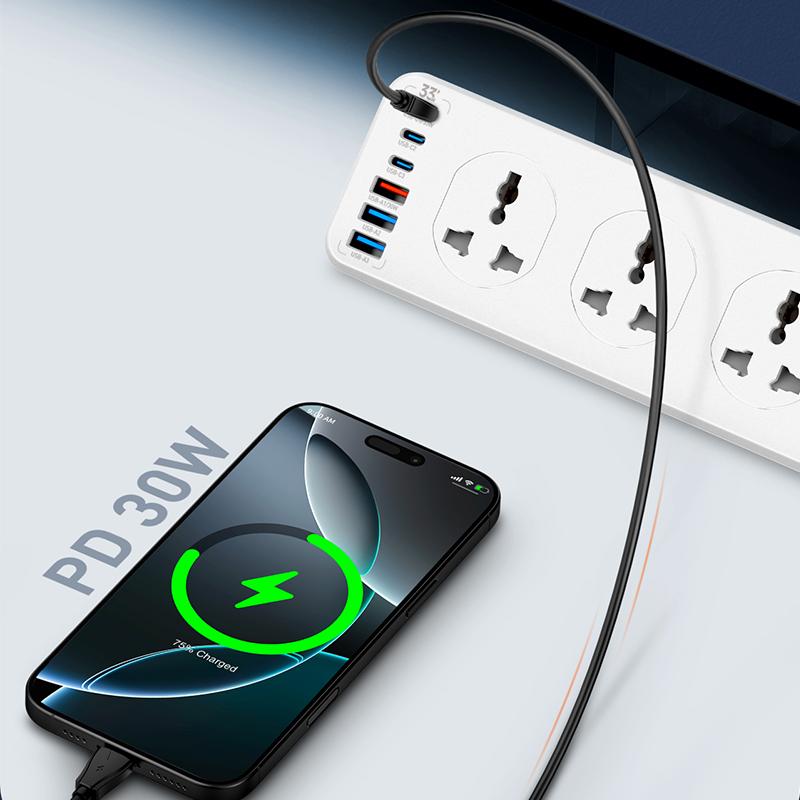 LDNIO SC10610C Extension Strip with 10 Outlet 3-PD 3-USB Charging Ports 2 Meters UK Plug - Image 3