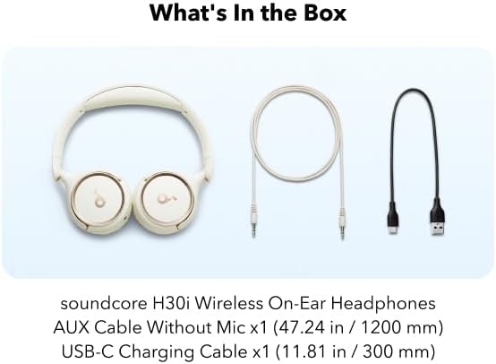 Anker SoundCore H30i Wireless On-Ear Headphones - White A3012H21 - Image 3