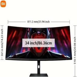 Xiaomi Gaming Monitor G34WQI 34″ Curved 3440 x 1440p 180Hz 1MS response time – Black