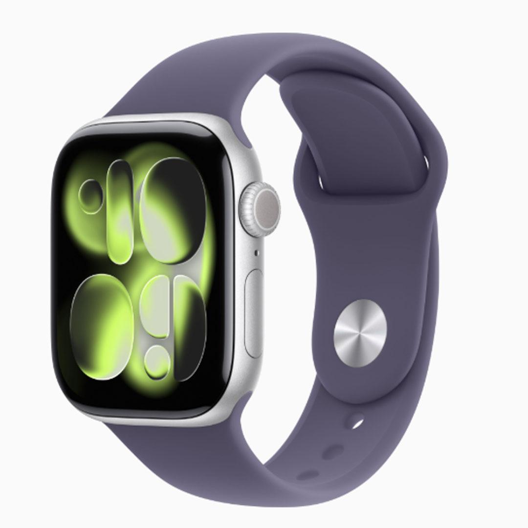 Apple Watch Series 11 42mm Silver AI Pur Fog Sport Band S/M GPS MEU64AF/A