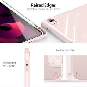 iPad Air 11 / 10.9 / DUX DUCIS TOBY Series Leather Tri-Fold Cover Stand – Pink