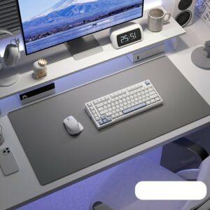 Leather Office Deskpad 40cm x 90cm – Grey