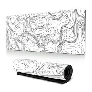 Rubber Gaming Mousepad 30cm x 70cm - White/Black