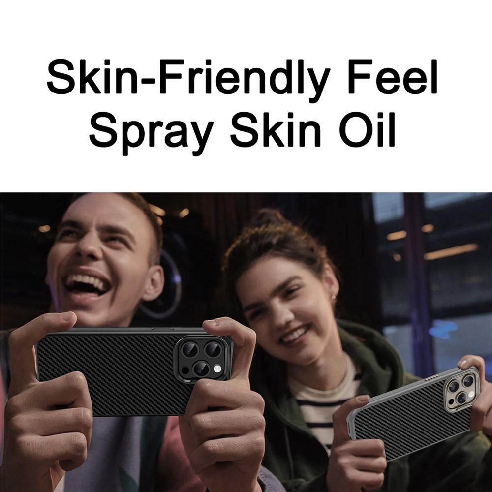 iPhone 13 Pro Max IPAKY Carbon Fiber Texture Shockproof TPU Cover - Black - Image 2