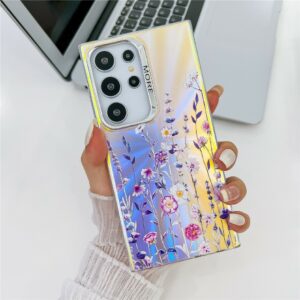 Samsung Galaxy S25 Ultra PC+TPU Protective Laser Flower Pattern Cover – AH1