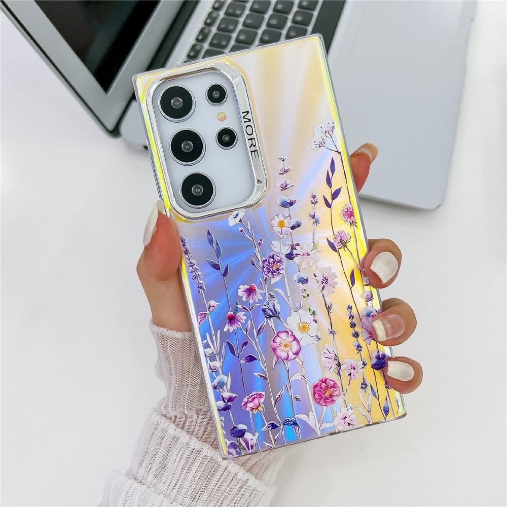 Samsung Galaxy S25 Ultra PC+TPU Protective Laser Flower Pattern Cover - AH1