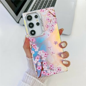 Samsung Galaxy S25 Ultra PC+TPU Protective Laser Flower Pattern Cover – AH4