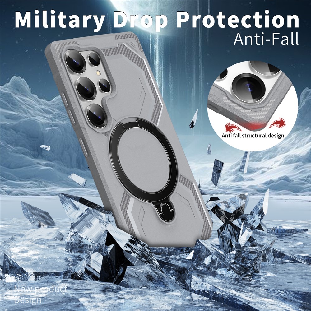 Samsung Galaxy S25 Ultra MagSafe Kickstand TPU + PC Cover - Grey - Image 5