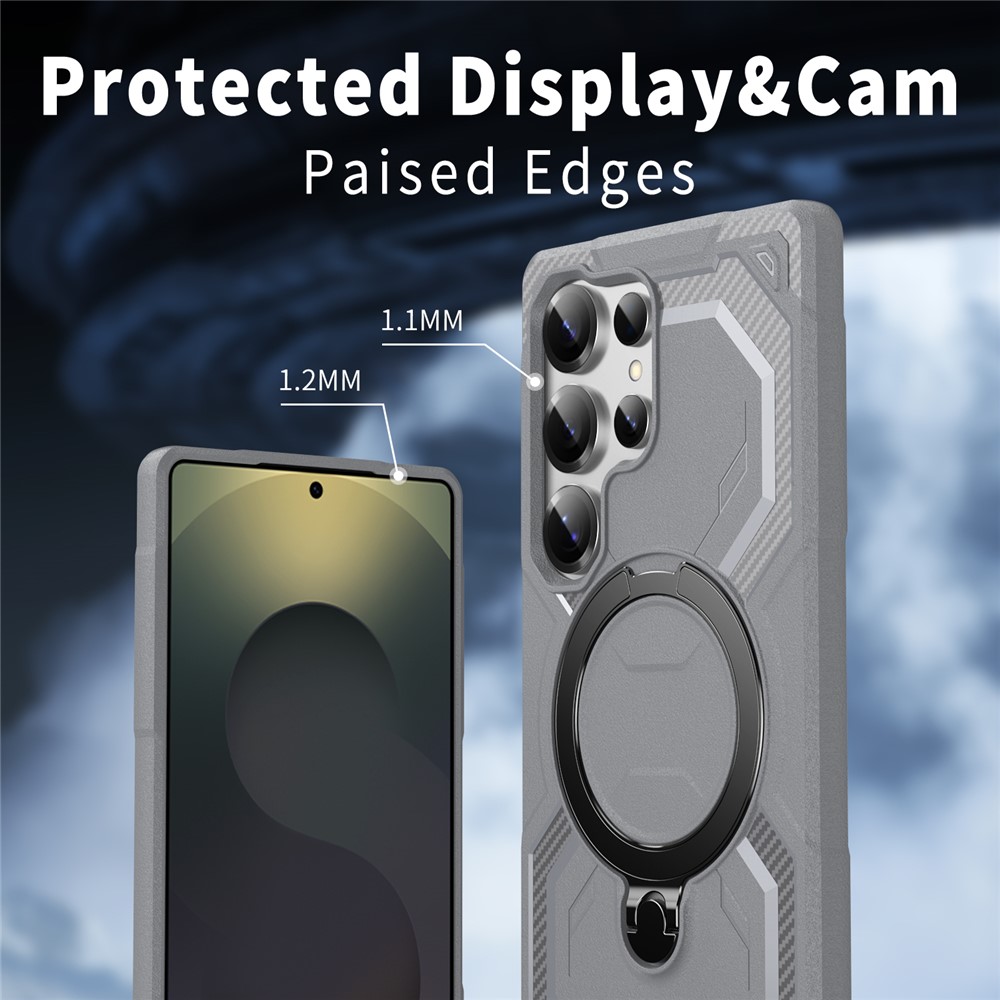 Samsung Galaxy S25 Ultra MagSafe Kickstand TPU + PC Cover - Grey - Image 4