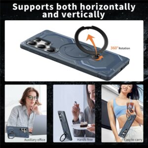 Samsung Galaxy S25 Ultra MagSafe Kickstand TPU + PC Cover – Navy Blue