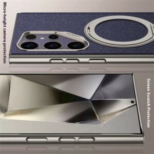 Samsung Galaxy S24 Ultra GKK Magsafe Kickstand PC+TPU Cloth Cover – Blue