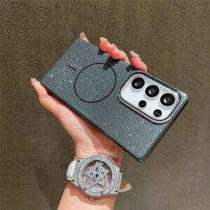 Samsung Galaxy S25 Ultra MagSafe Glitter IMD TPU + PC Cover – Black