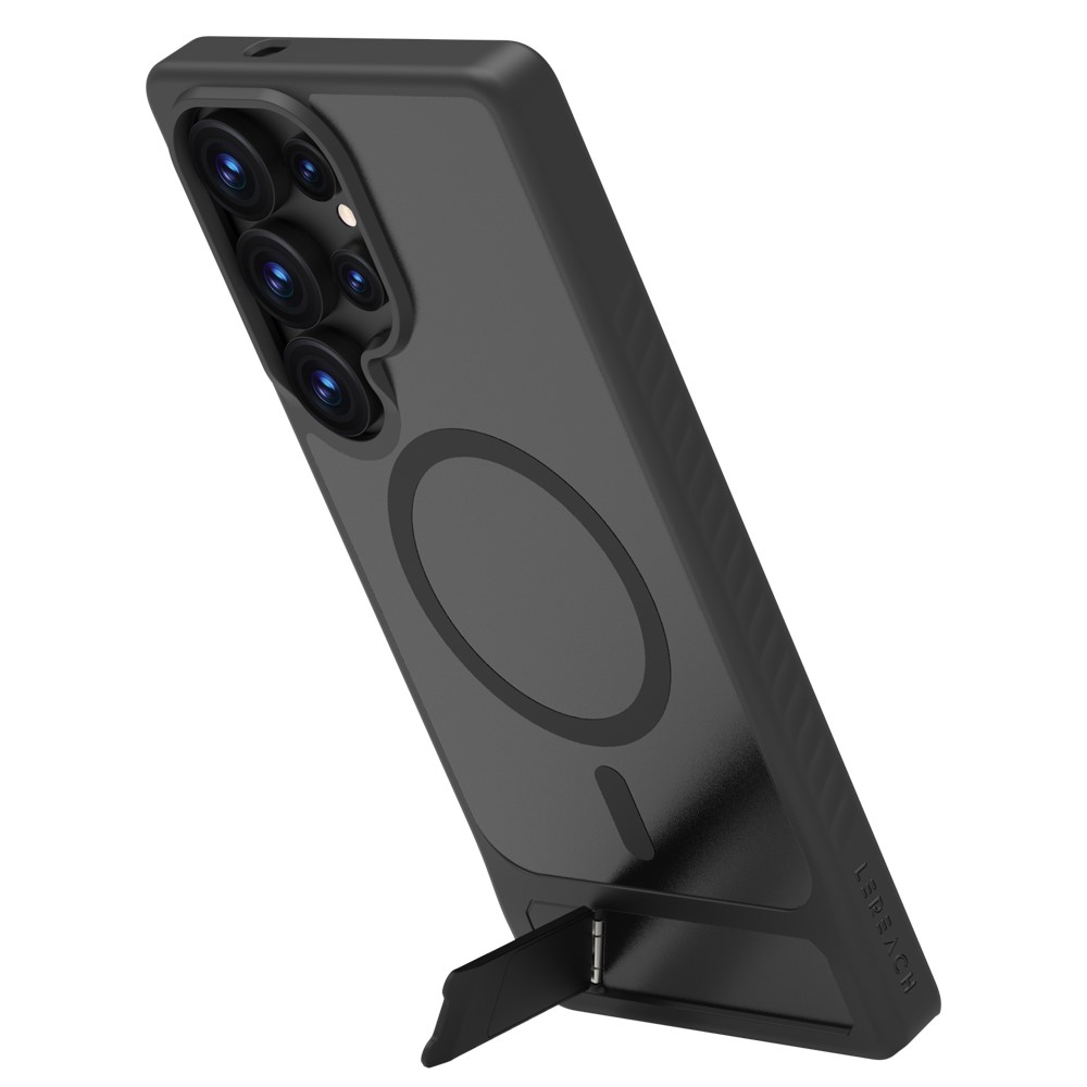 Samsung Galaxy S25 Ultra LEREACH Le-Chic Series MagSafe Kickstand TPU + PC Cover - Black - Image 9