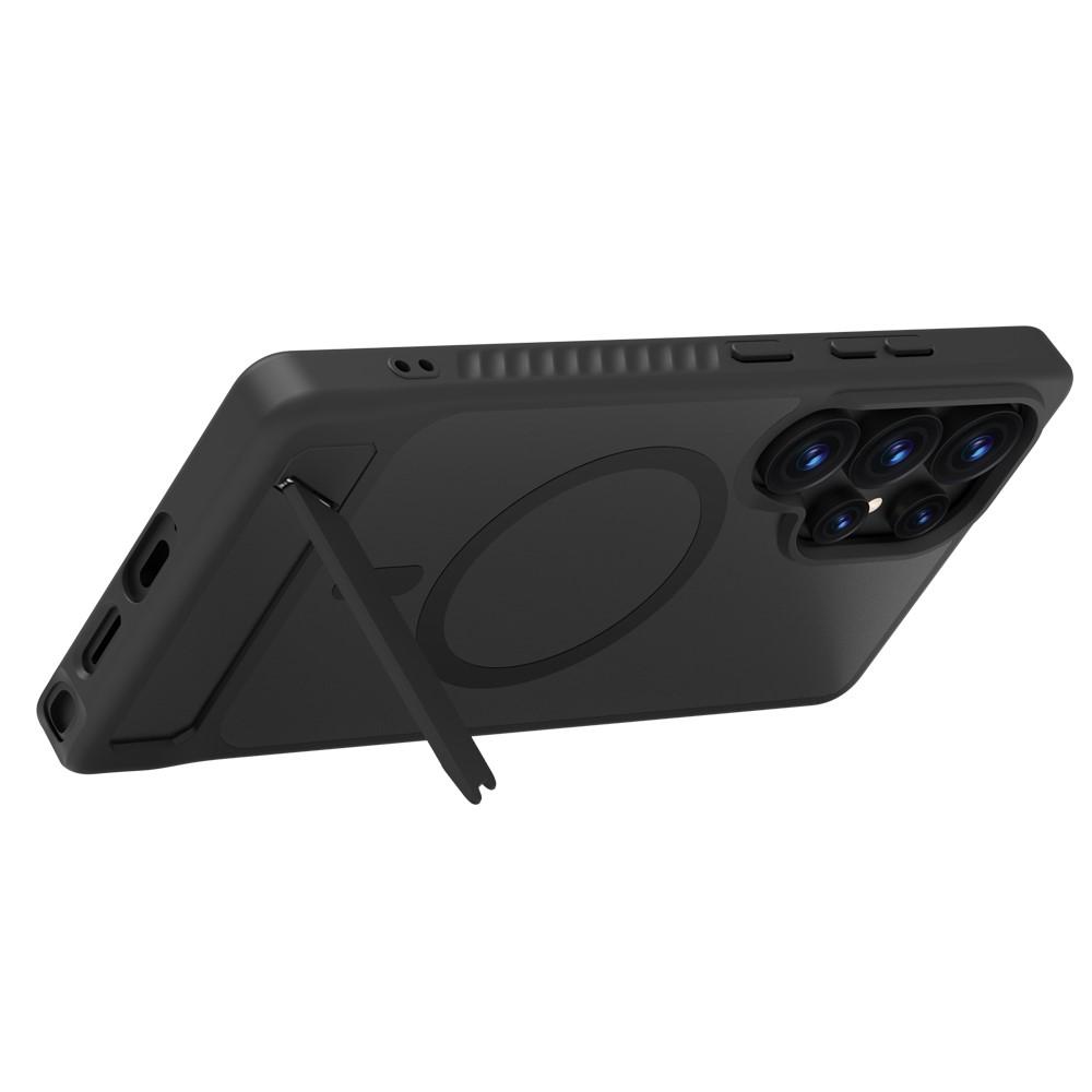 Samsung Galaxy S25 Ultra LEREACH Le-Chic Series MagSafe Kickstand TPU + PC Cover - Black - Image 8