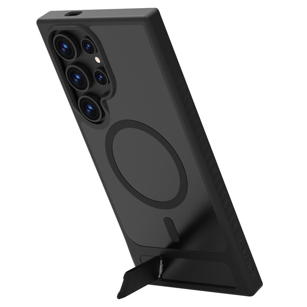 Samsung Galaxy S24 Ultra LEREACH Le-Chic Series MagSafe Kickstand TPU + PC Cover - Black