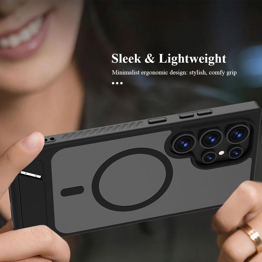 Samsung Galaxy S24 Ultra LEREACH Le-Chic Series MagSafe Kickstand TPU + PC Cover - Black - Image 16