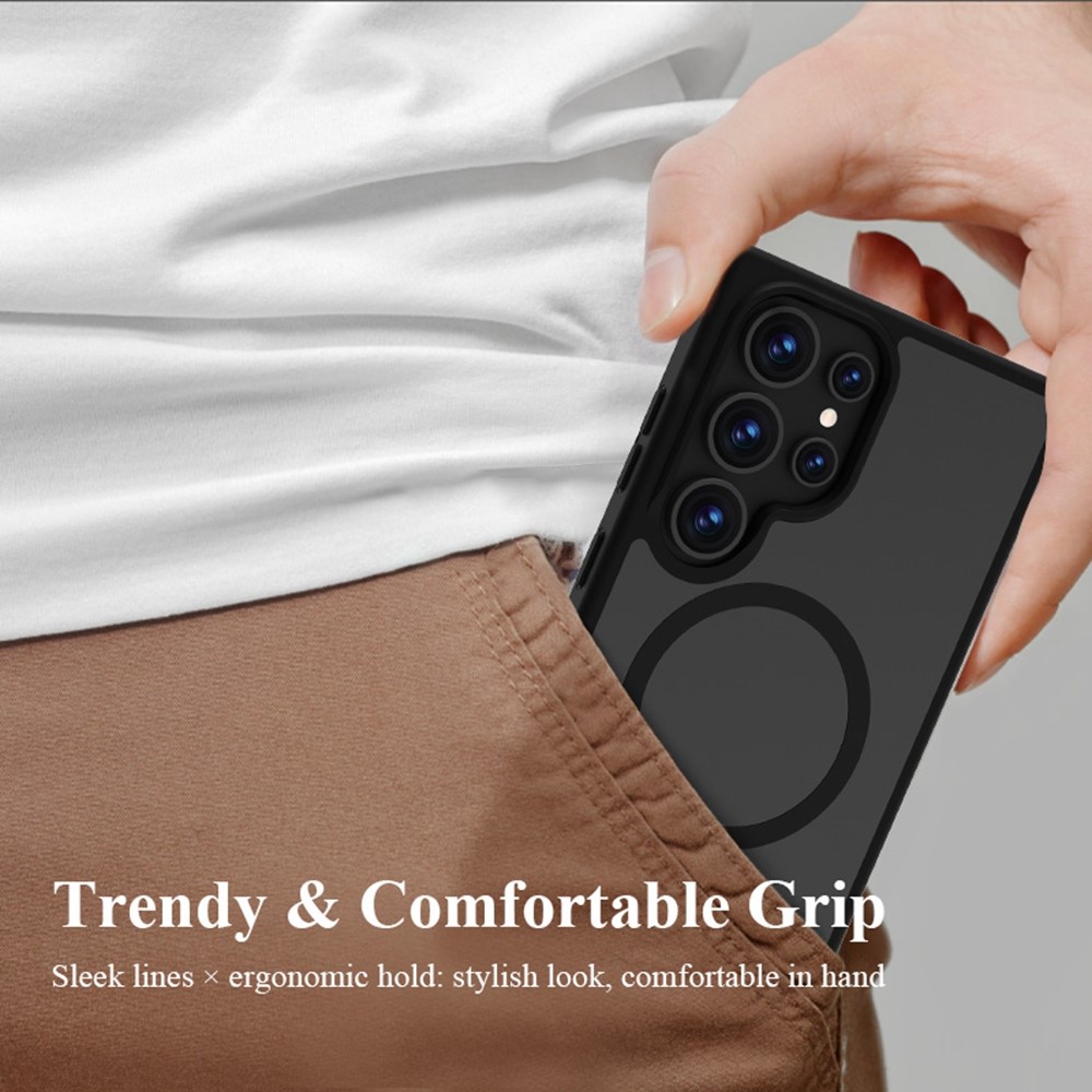 Samsung Galaxy S24 Ultra LEREACH Le-Chic Series MagSafe Kickstand TPU + PC Cover - Black - Image 11