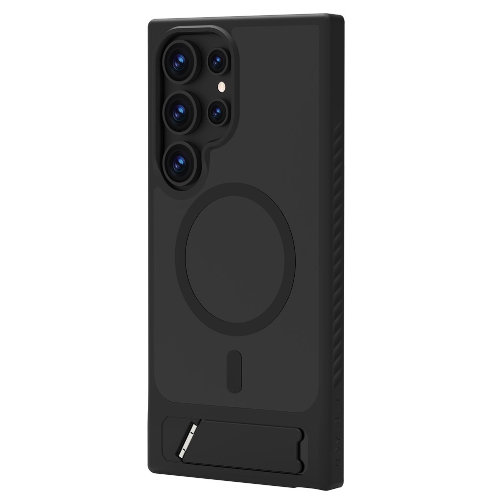 Samsung Galaxy S24 Ultra LEREACH Le-Chic Series MagSafe Kickstand TPU + PC Cover - Black - Image 5