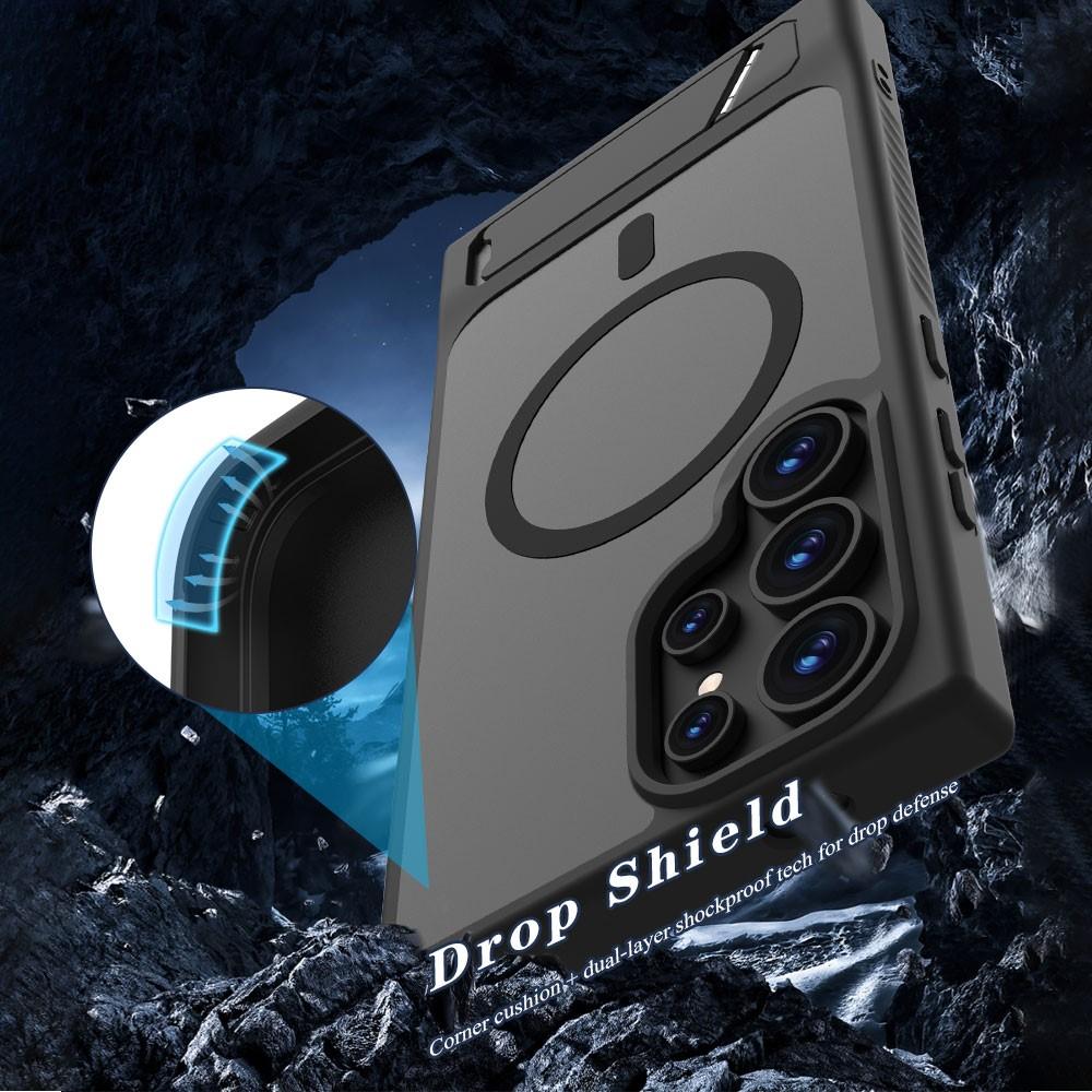 Samsung Galaxy S24 Ultra LEREACH Le-Chic Series MagSafe Kickstand TPU + PC Cover - Black - Image 3