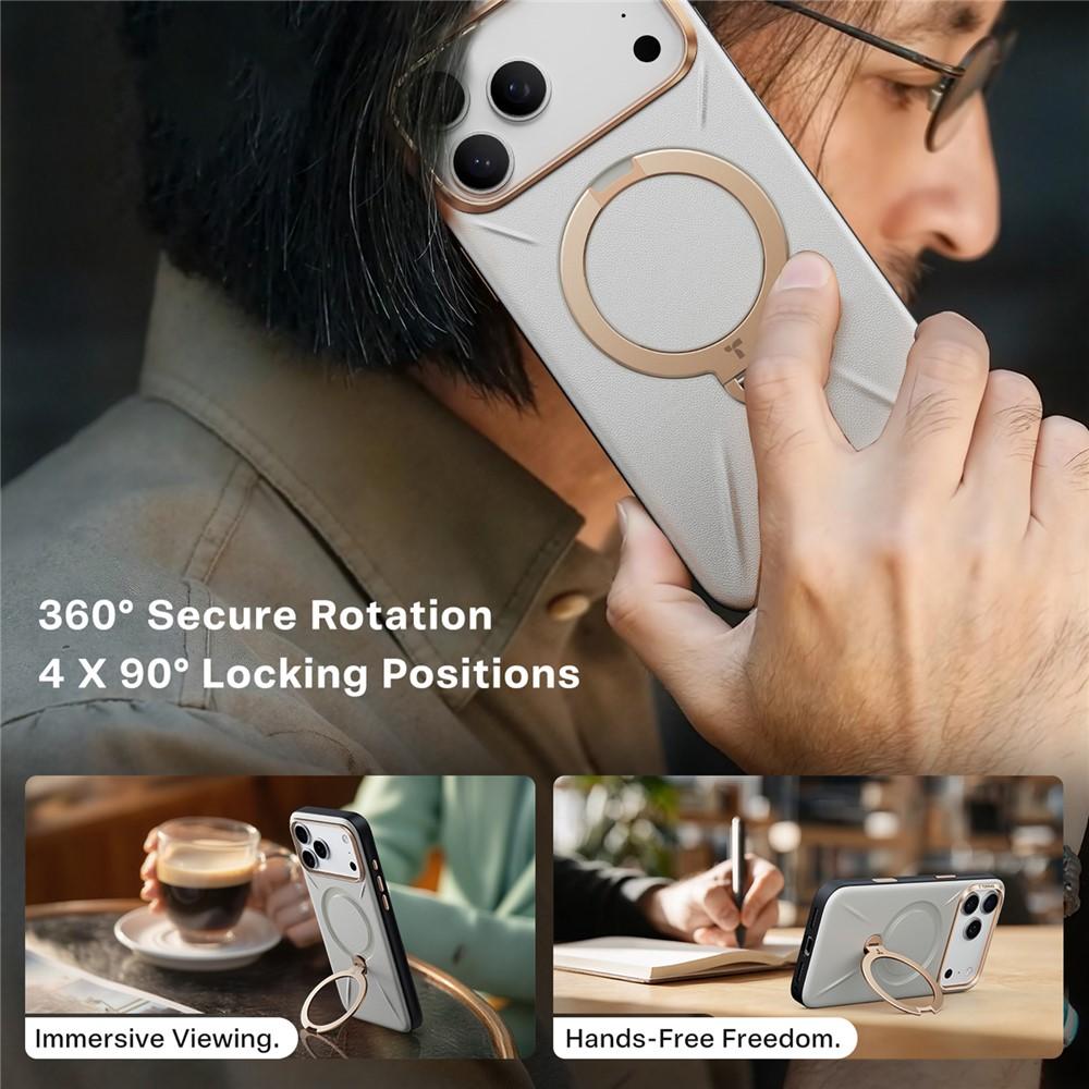 iPhone 17 Pro TORRAS Ostand Q3 VegSkin Series MagSafe Kickstand Cover - Grey - Image 3