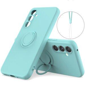 Samsung Galaxy A17 5G /4G Silicone Ring Kickstand Cover with Strap – Mint Green