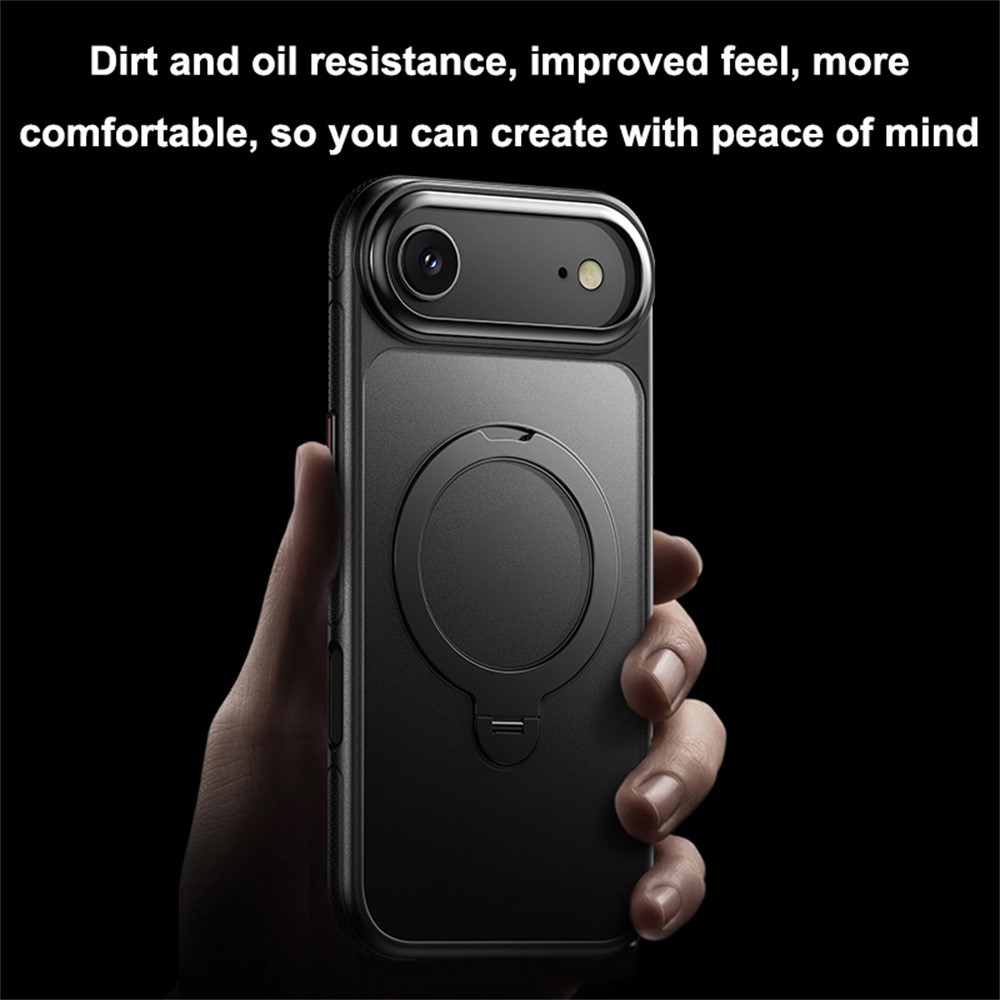 iPhone Air MagSafe Drop Proof TPU PC Kickstand Cover - Black - Image 4