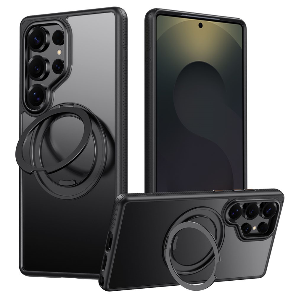 Samsung Galaxy S25 Ultra PC +TPU Magnetic Kickstand Cover - Matte Black