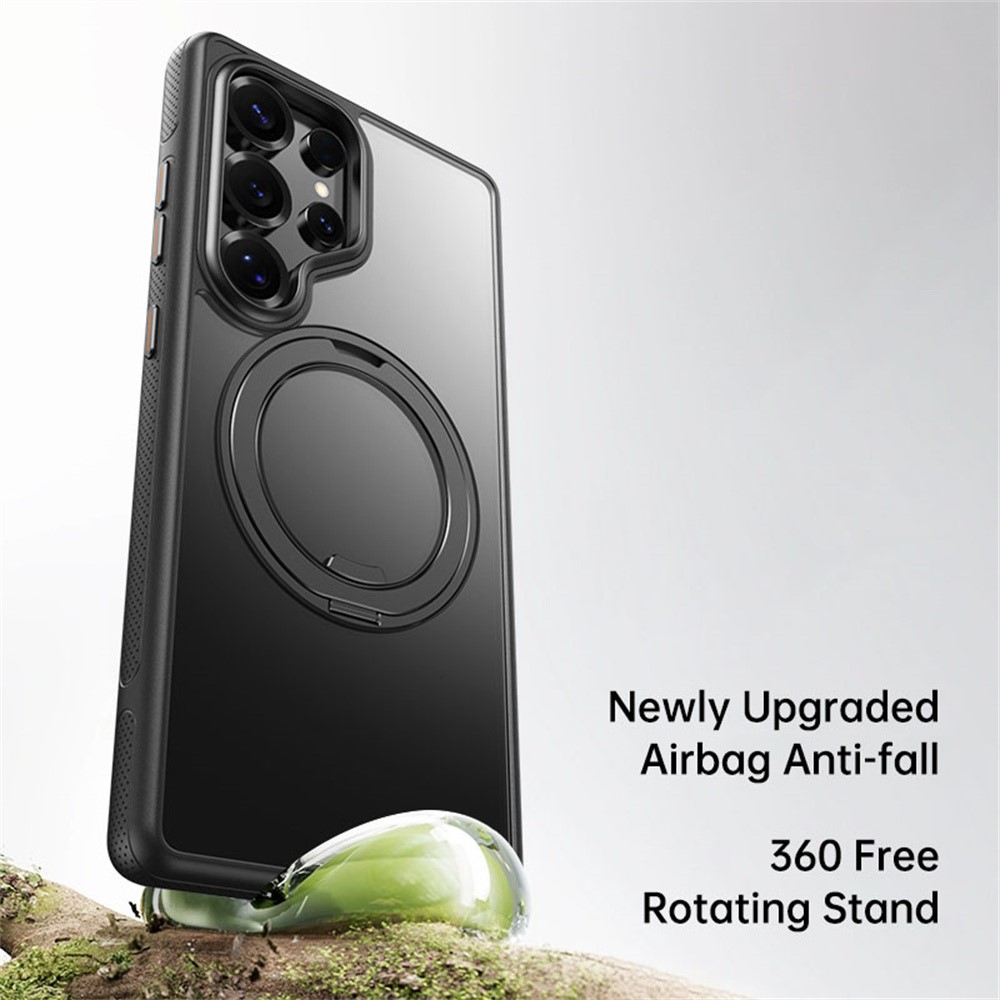 Samsung Galaxy S25 Ultra PC +TPU Magnetic Kickstand Cover - Matte Black - Image 6