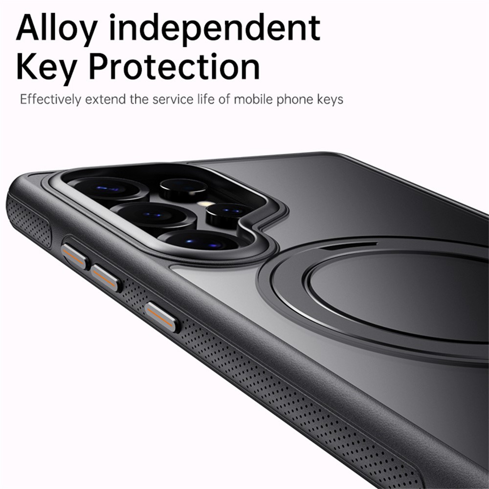 Samsung Galaxy S25 Ultra PC +TPU Magnetic Kickstand Cover - Matte Black - Image 3