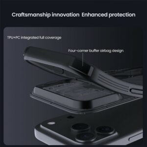 iPhone 17 Pro NILLKIN Camshield Pro Magsafe TPU+PC Clear Cover with Camera Slider – Black