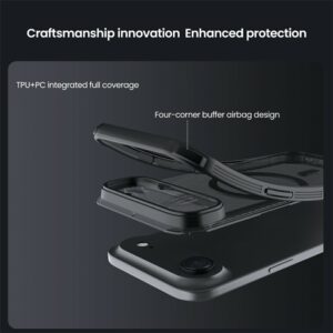 iPhone Air NILLKIN Camshield Pro Magsafe TPU+PC Clear Cover with Camera Slider – Black