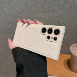 Samsung Galaxy S25 Ultra Leather Coated TPU MagSafe Cover – Khaki