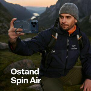 iPhone 17 Pro TORRAS Ostand Spin Air Kickstand MagSafe Shockproof Cover – Midnight Blue